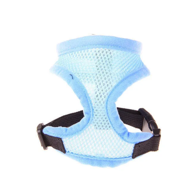 13 colors Adjustable Soft Breathable Dog Harness Nylon Mesh Vest Harness for Dogs Pets Collar Pets Chest Strap Leash