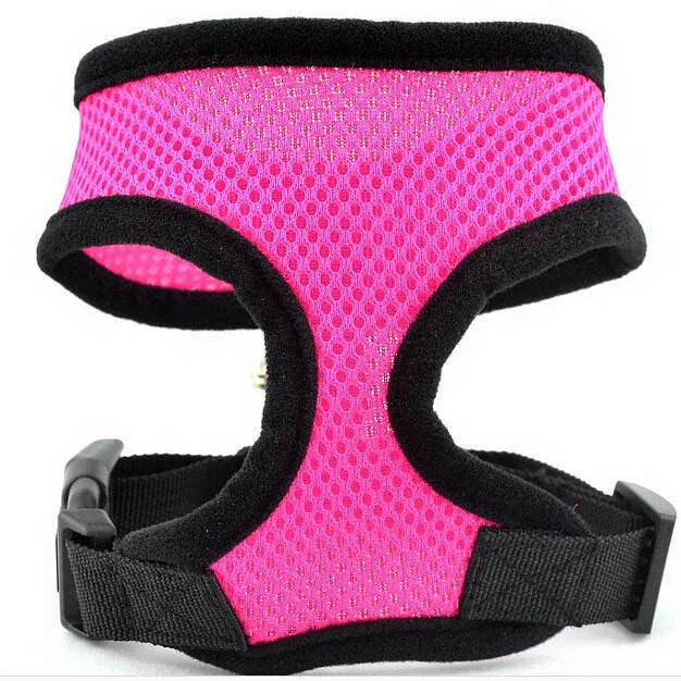 13 colors Adjustable Soft Breathable Dog Harness Nylon Mesh Vest Harness for Dogs Pets Collar Pets Chest Strap Leash