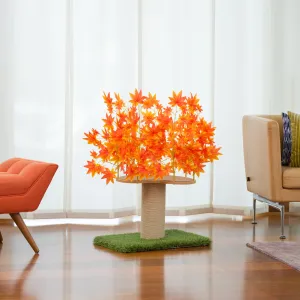 2-ft Interchangeable Leaves Kitty tree w/ Scratching Post in Orange Blaze