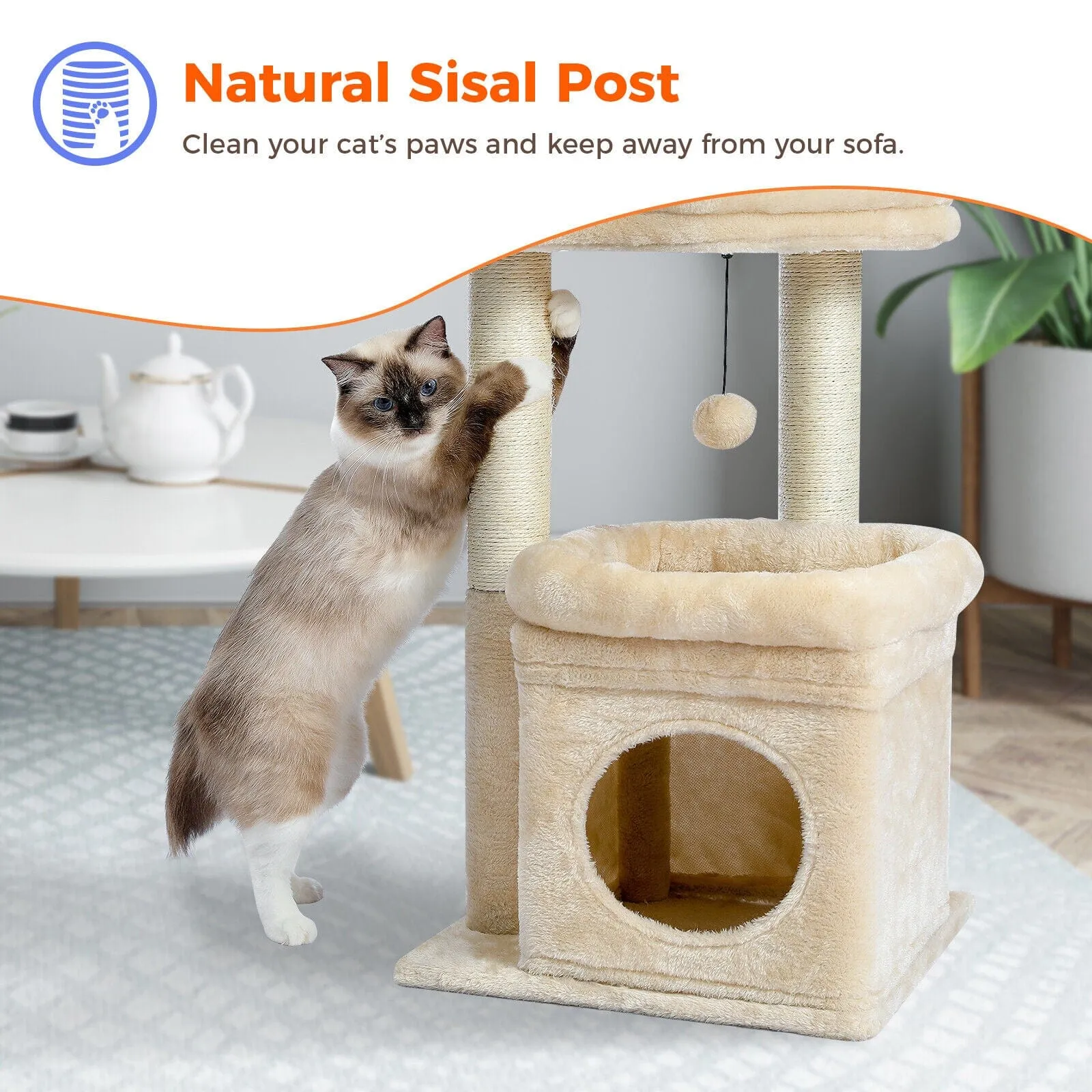 27.6" Cat Scratching Post / Tree / Pole