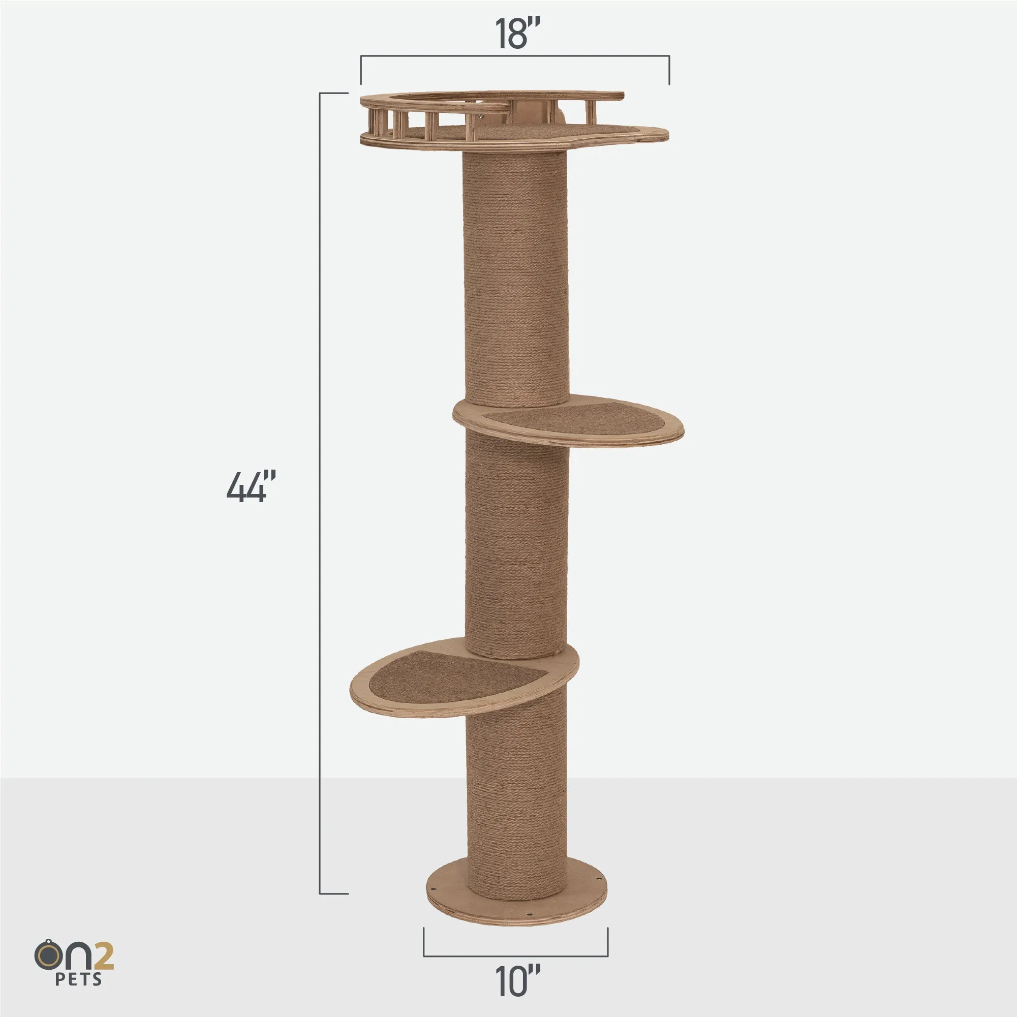 3-Level Wall-Mounted Activity Cat Tree, 44 Inch Cat Scratching Post