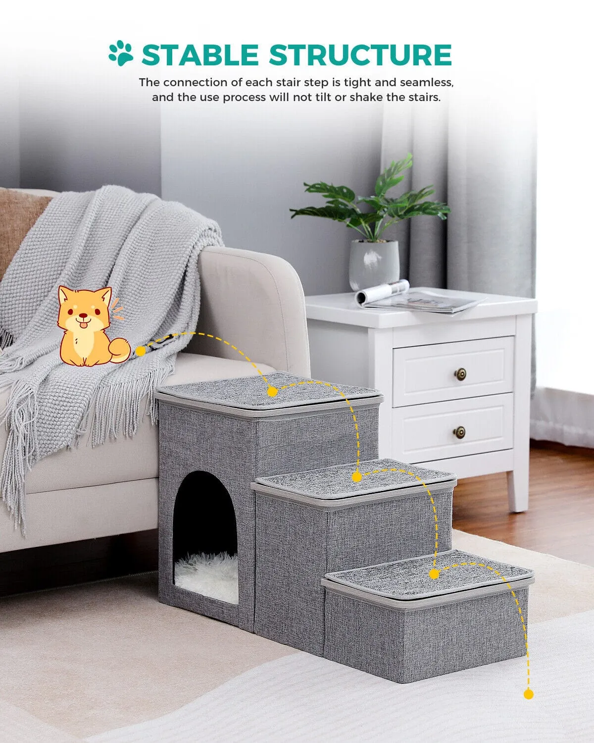 3 Step Pet Steps - Gray