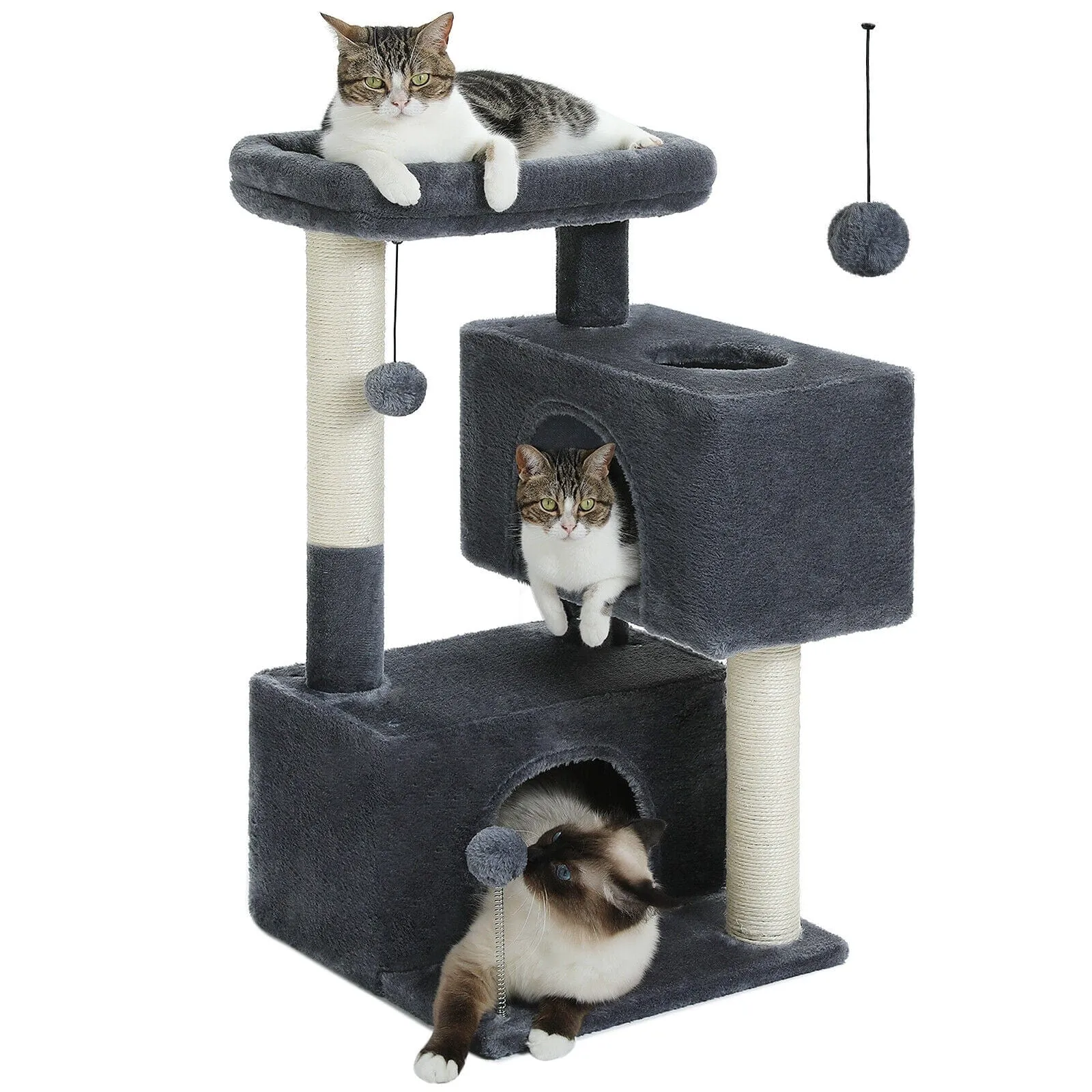 31.5" Cat Scratching Tree with Condos