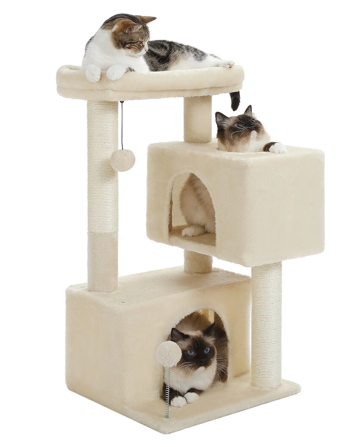 31.5" Cat Scratching Tree with Condos