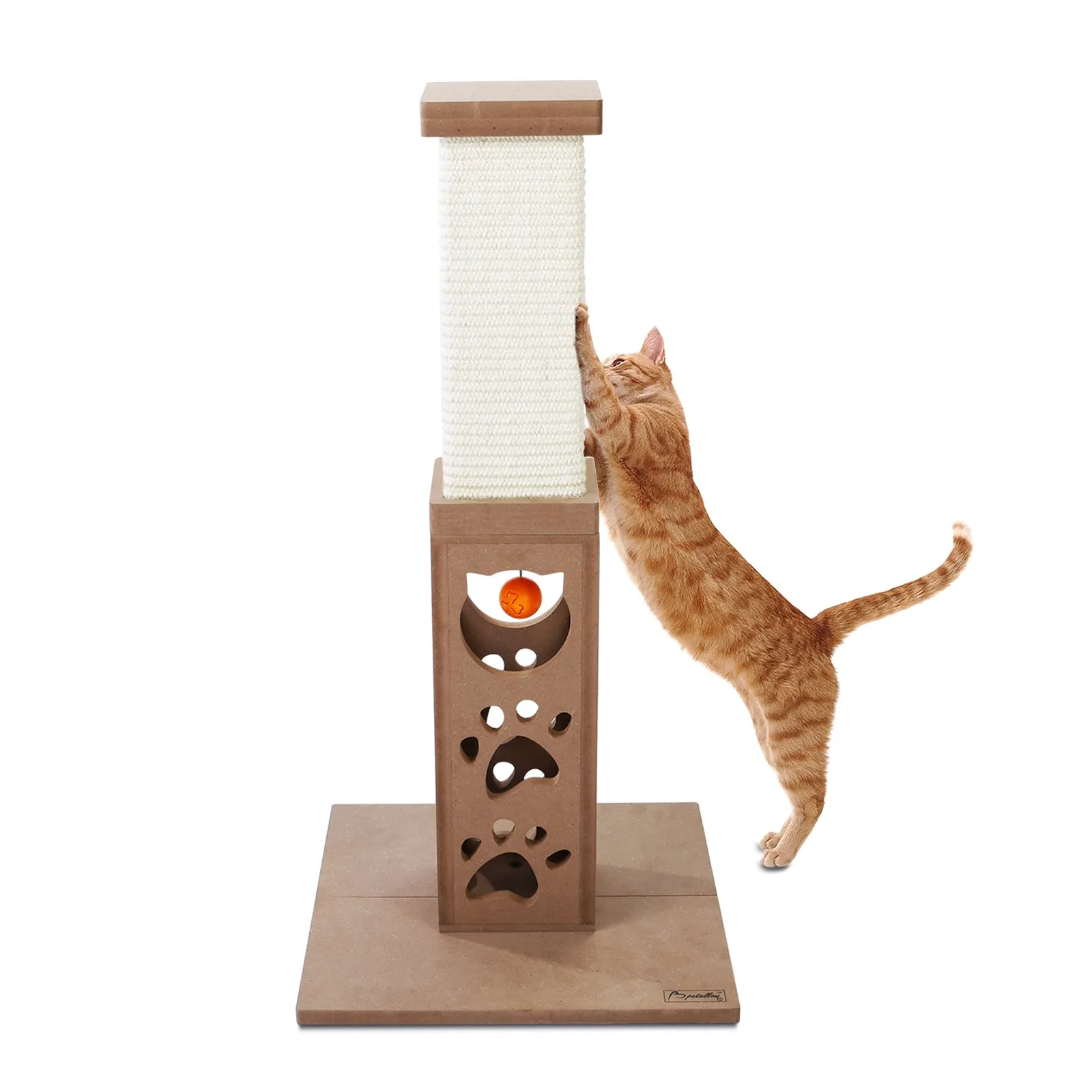 31" Cat Scratching Post Tower Furniture With Ball Toy for Cats