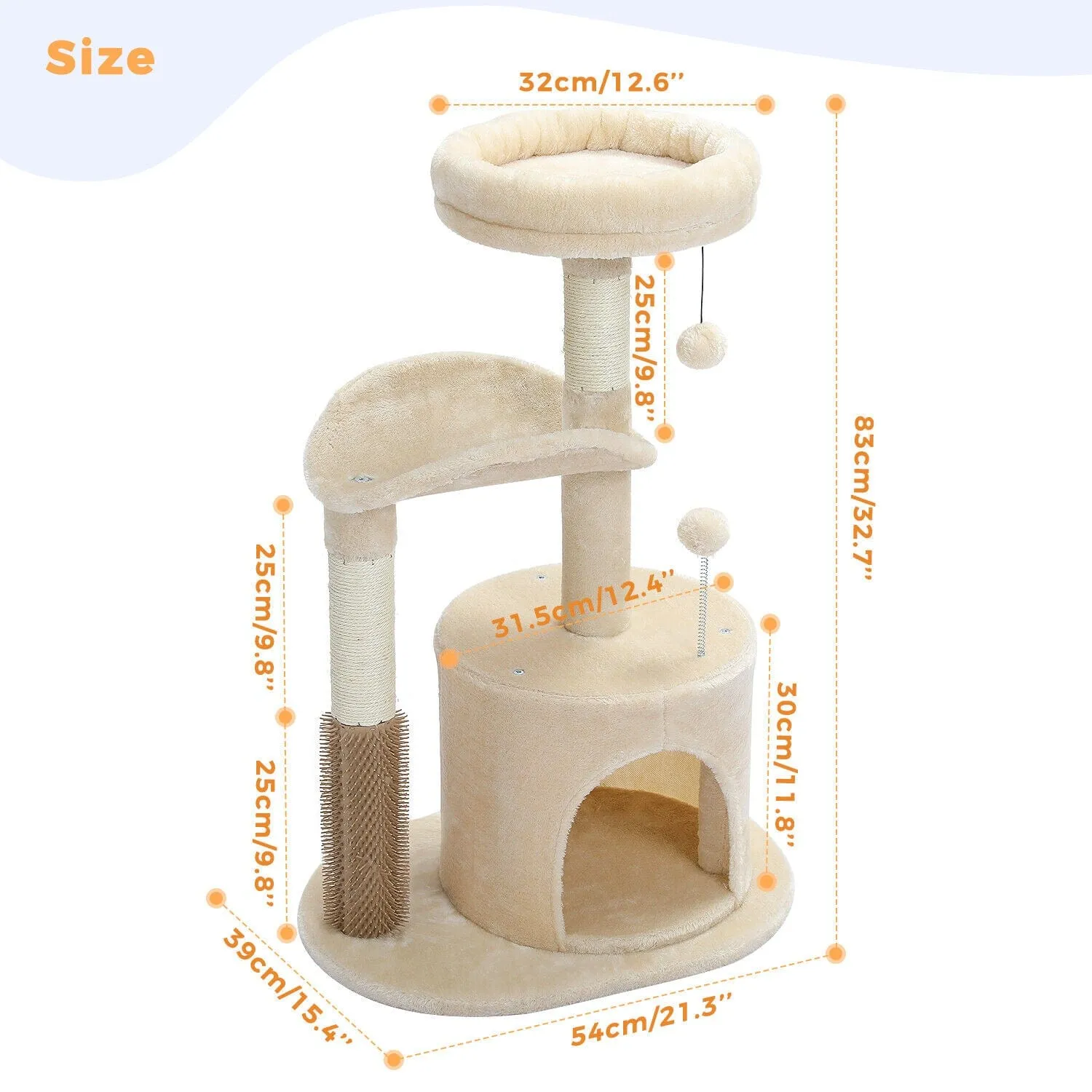 32.7" Cat Scratching Tree/ Post/ Pole