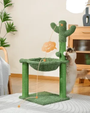 33" Cactus Cat Scratching Post / Tree / Pole - Green