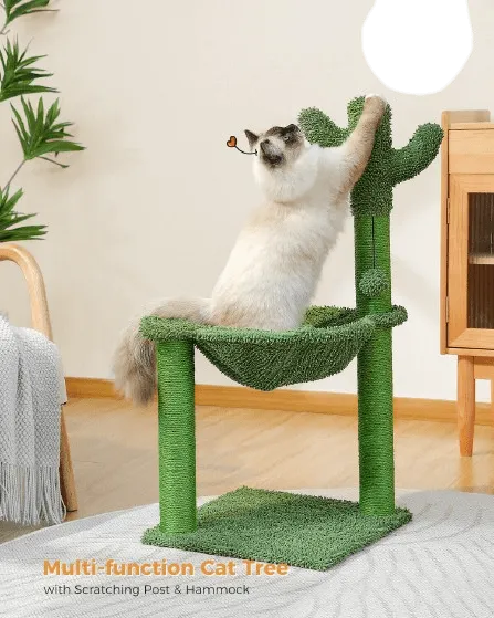 33" Cactus Cat Scratching Post / Tree / Pole - Green