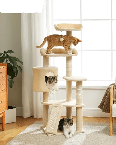 51.2" Multilevel Cat Scratching Tree