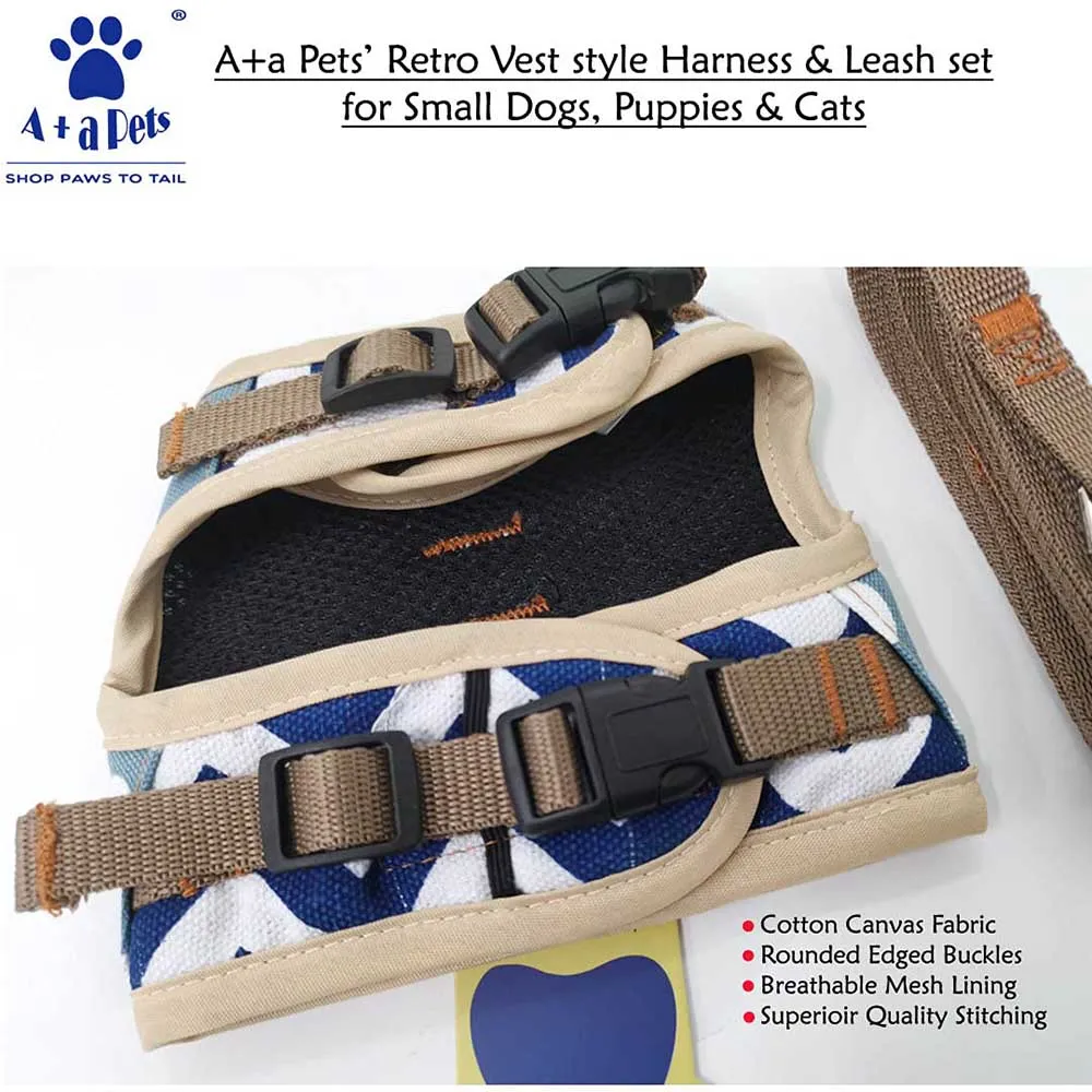 A A Pets' Retro Vest Harness and Leash Set For Dogs & Cats - Comic