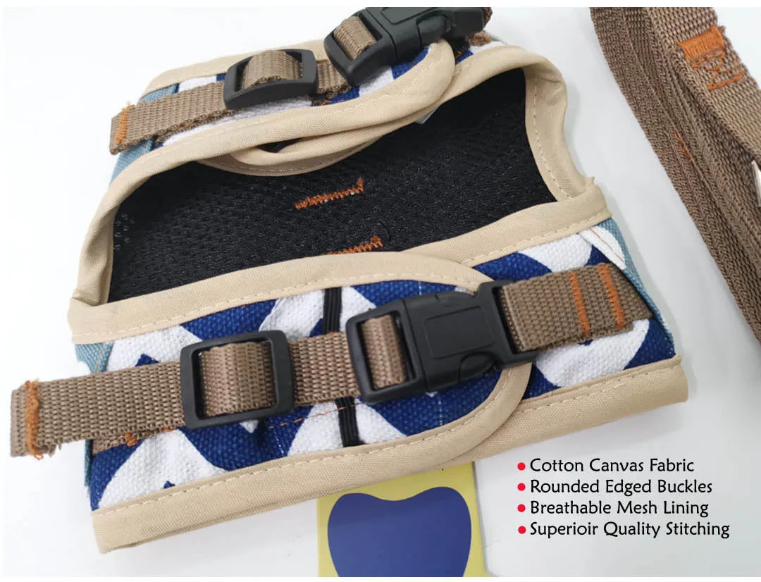 A A Pets' Retro Vest Harness and Leash Set For Dogs & Cats