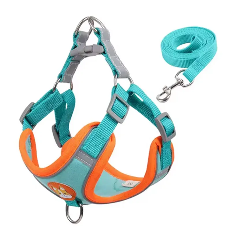 Adjustable Dog Harness & Leash Set – Reflective Vest for Small to Medium Dogs