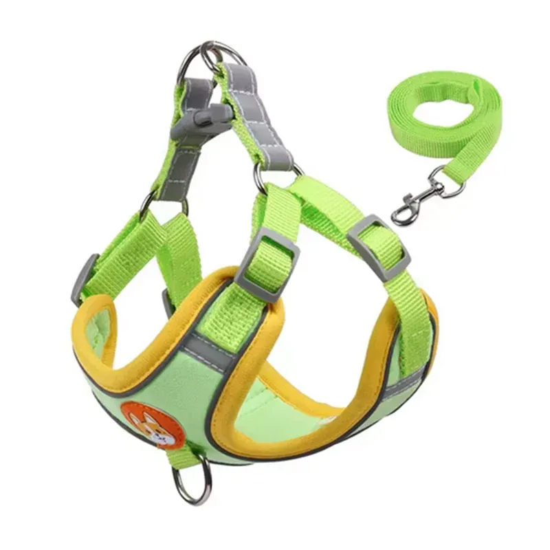 Adjustable Dog Harness & Leash Set – Reflective Vest for Small to Medium Dogs