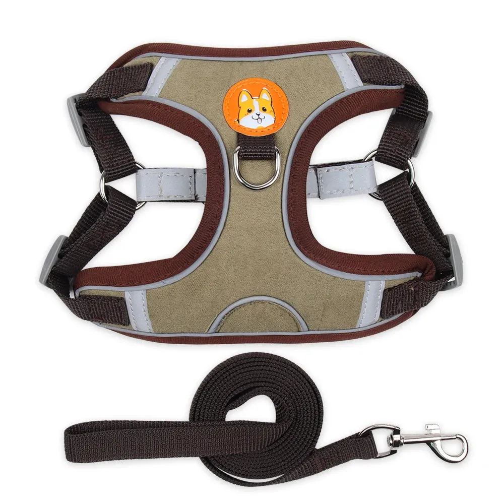 Adjustable Dog Harness & Leash Set – Reflective Vest for Small to Medium Dogs