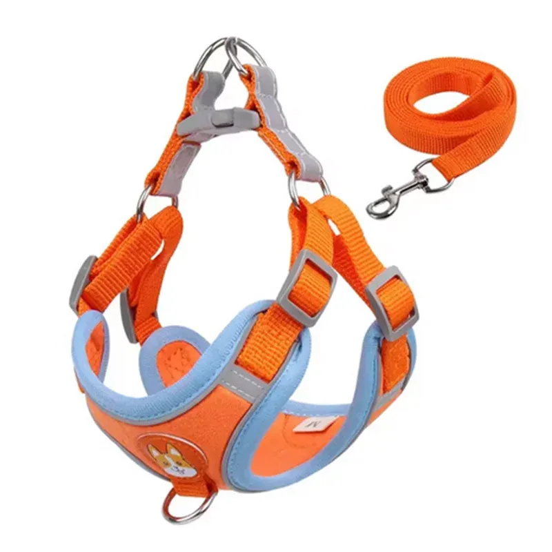 Adjustable Dog Harness & Leash Set – Reflective Vest for Small to Medium Dogs