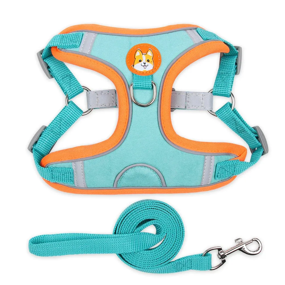 Adjustable Dog Harness & Leash Set – Reflective Vest for Small to Medium Dogs