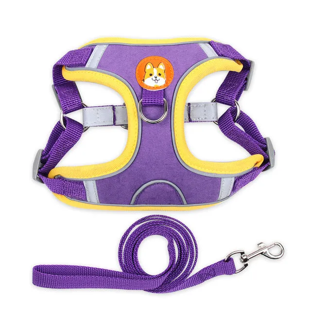 Adjustable Dog Harness Reflective Leash Vest