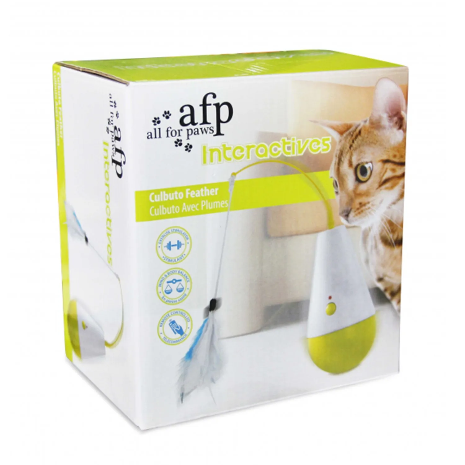 AFP Interactives Culbuto Feather Dancing Wand Cat Toy