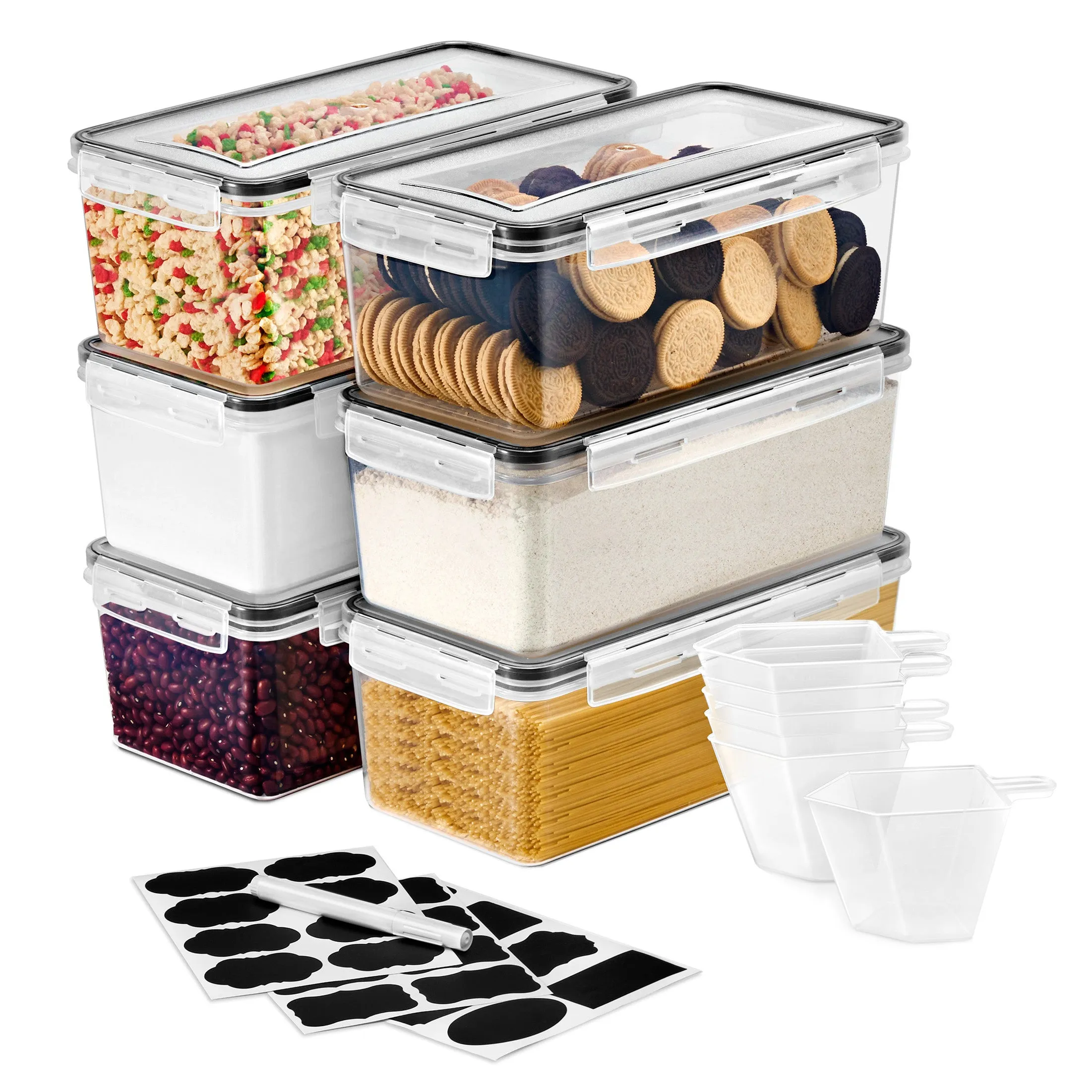 Airtight Food Storage Containers with Lids (6 Pack)