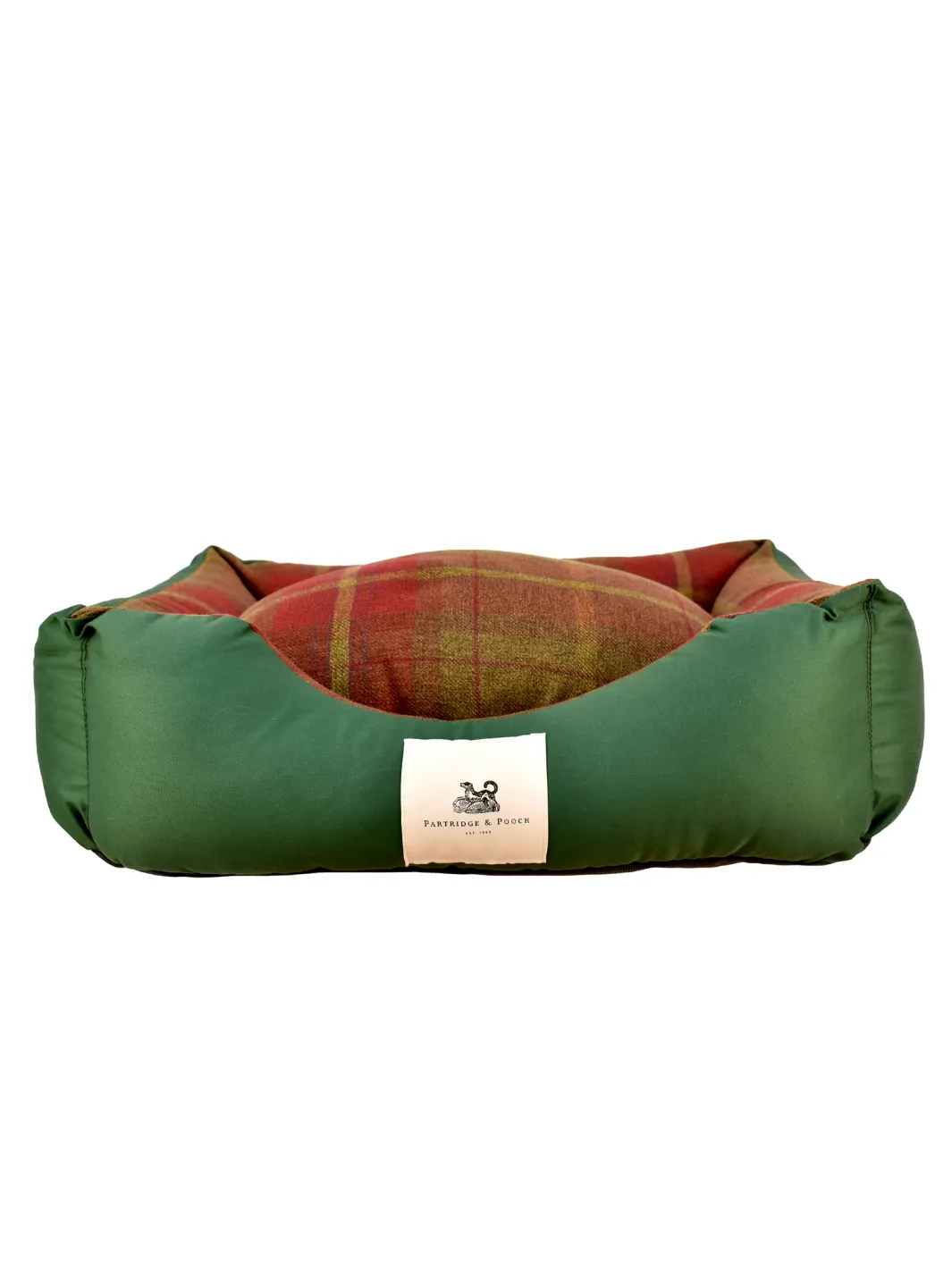 Amherst 2 in 1 Dog bed - Emerald Green with Square Check