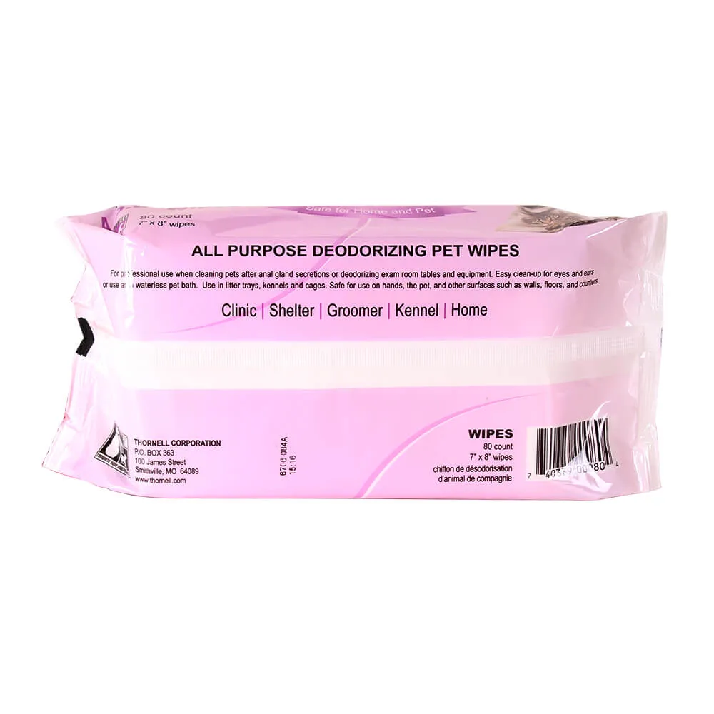 A.O.E All Purpose Deodorizing Pet Wipes, 80 ct