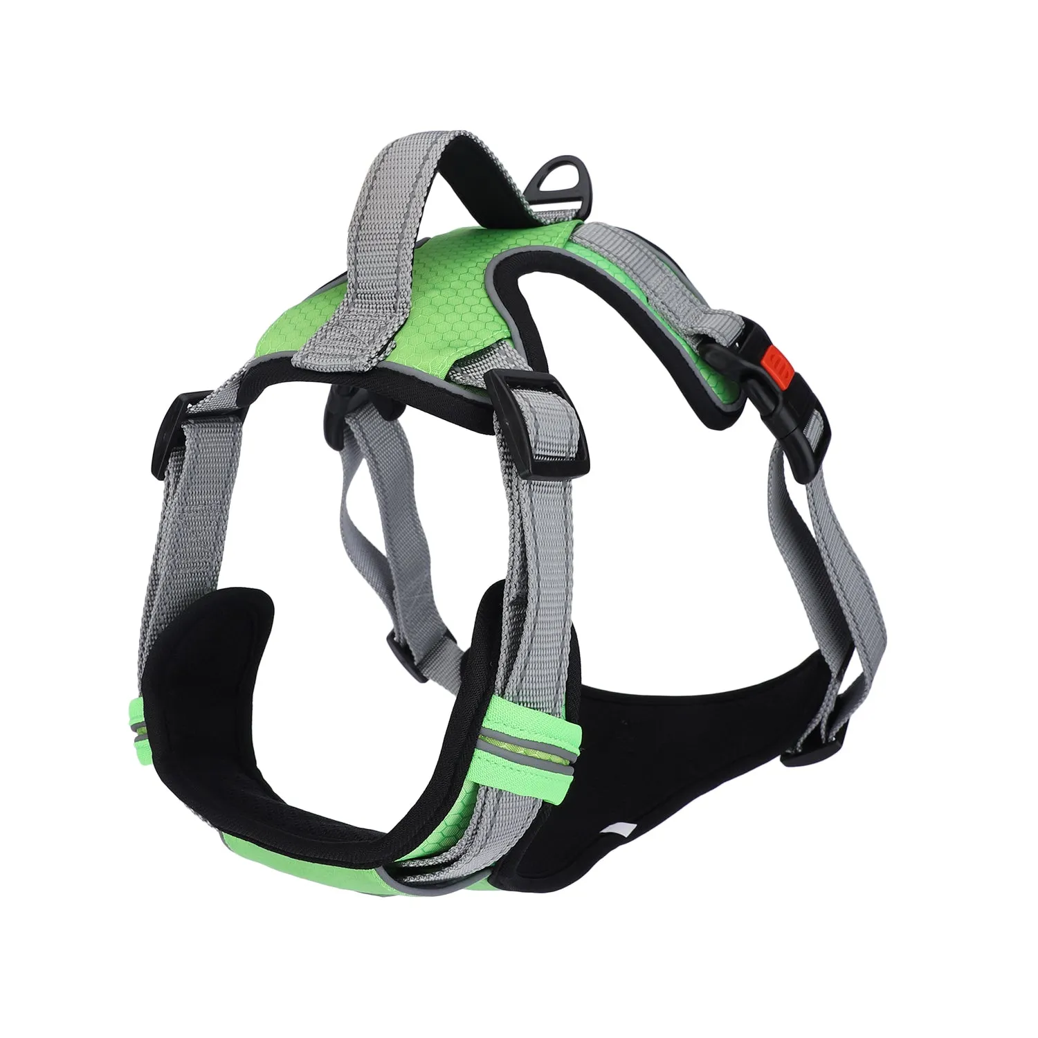 BASIL Dog Handle Harness No-Pull Adjustable Vest Harness, Reflective Green