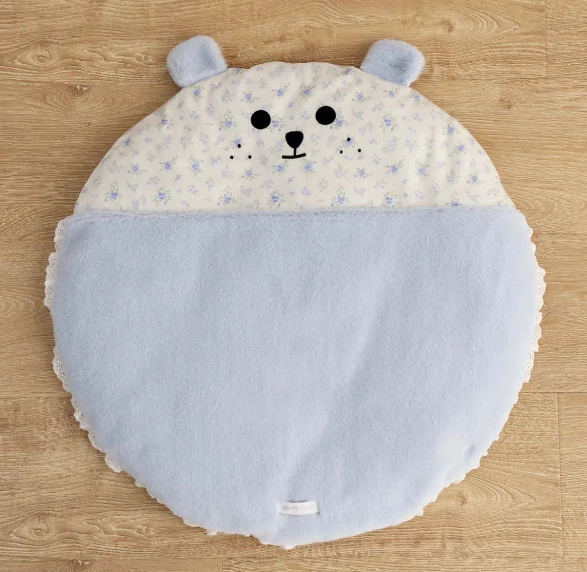 Beary Round Blue Floral Pet Mat