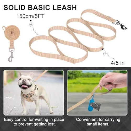 BEAUTYZOO Step in Dog Harness Collar and Leash Set for Small Medium Large Dogs, No Pull No Choke Puppy Harness,Soft Mesh Reflective Pet Padded Vest Adjustable for Doggie Girl or Boy,Chihuahua,Beige XS