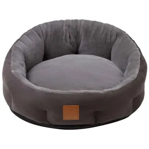 Buddy & Belle Self-Warming Round Bolster Bed Steel Grey