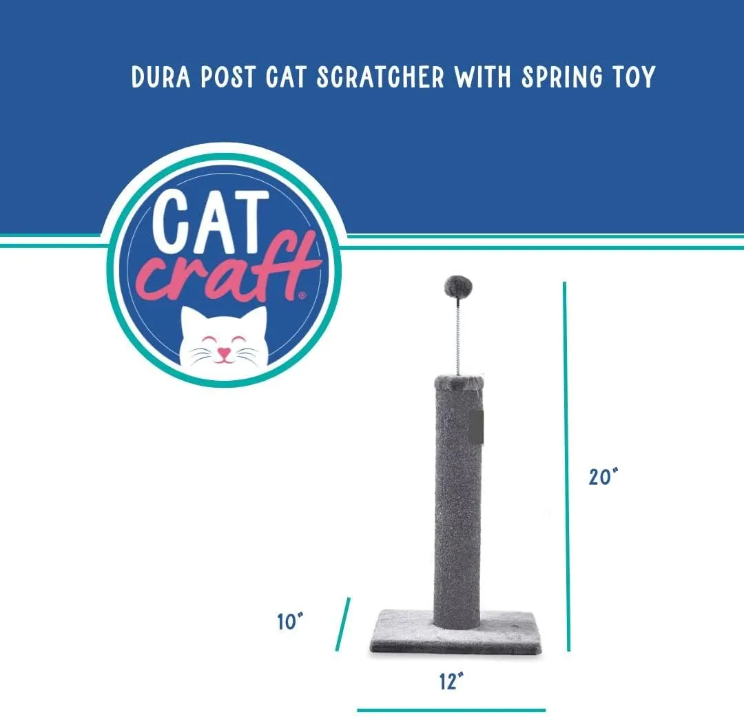 Cat Craft 20 Inch Carpet Cat Scratching Post for Indoor Cats with Sturdy Base