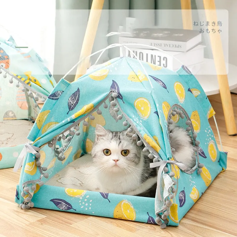 Cat Tent Bed; Teepee;  Closed Cozy Hammock With Floors; Cat House; Small Dog House