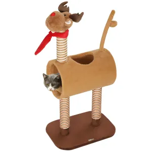 Cat Tree, 98cm Deer Themed Cat Tower for Indoor Cats and Kittens