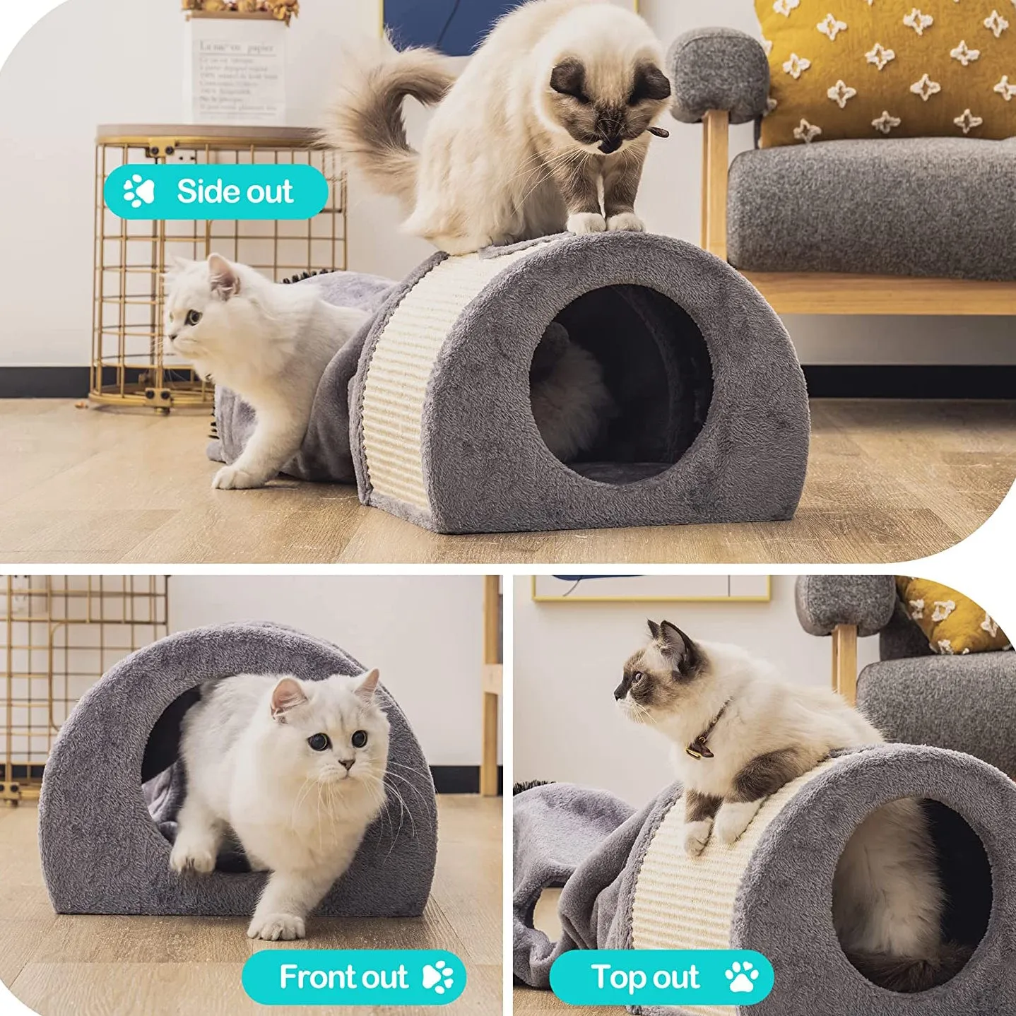 Cat Tunnel Bed Cat House Sisal Grab Bed