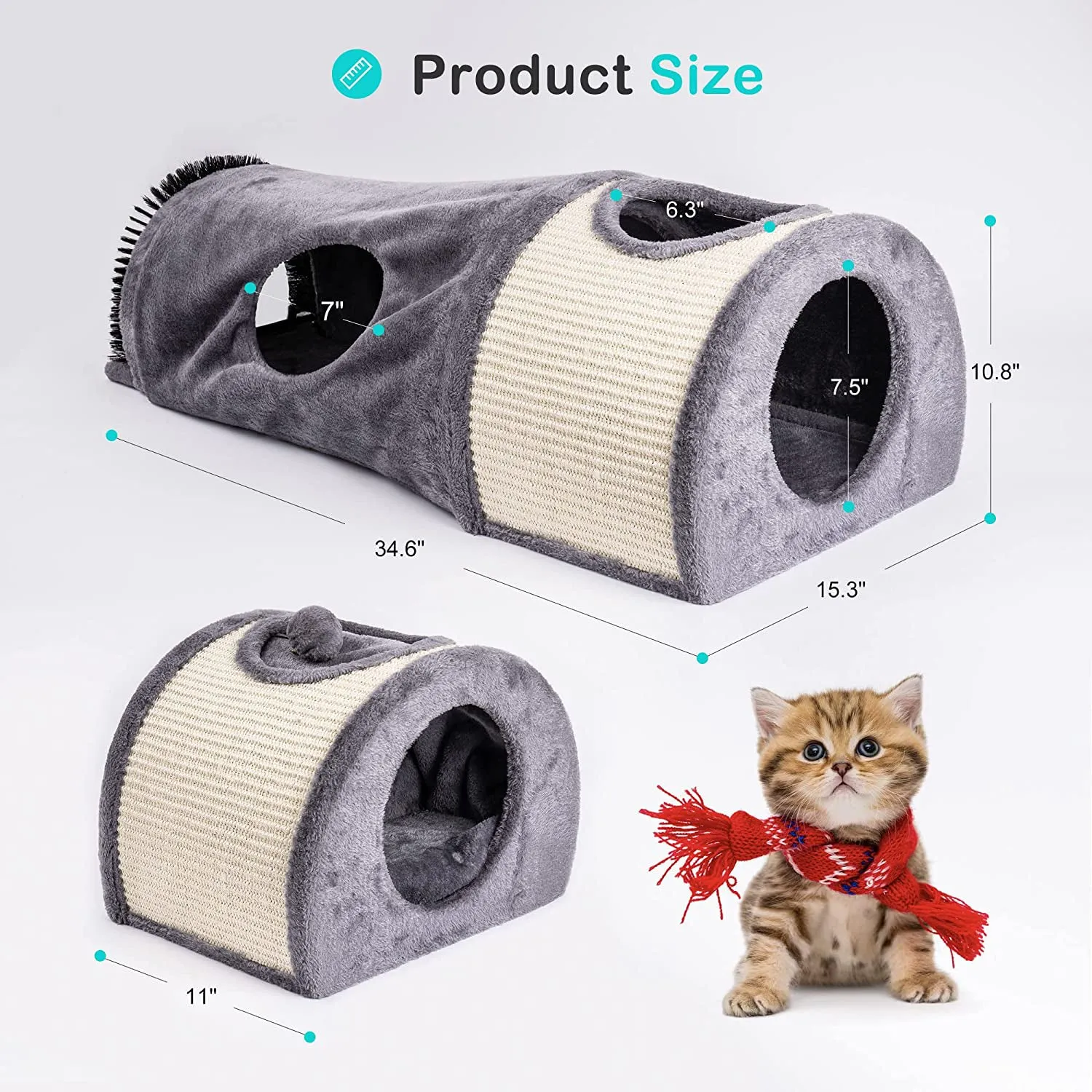 Cat Tunnel Bed Cat House Sisal Grab Bed