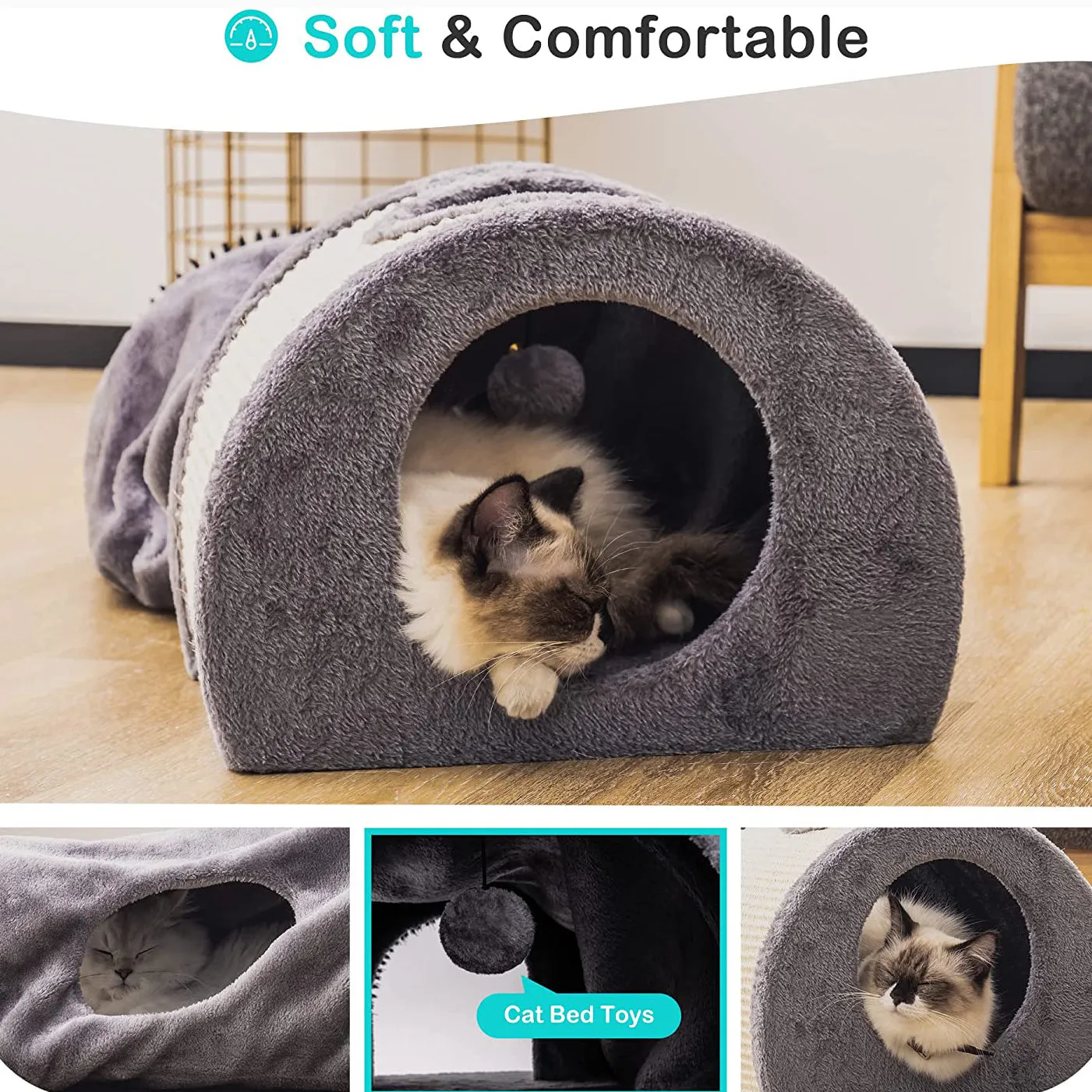 Cat Tunnel Bed Cat House Sisal Grab Bed