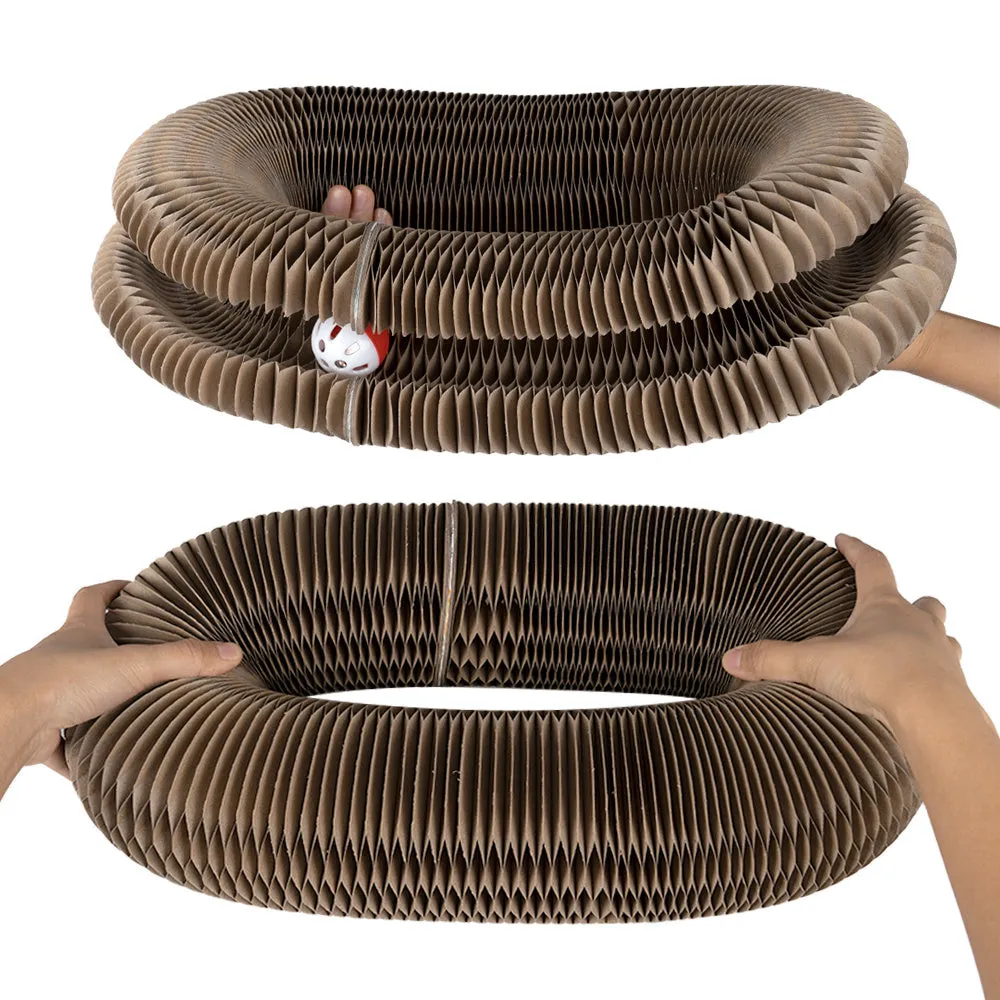 Deformable Interactive Corrugated Foldable Cat Scratcher Cardboard