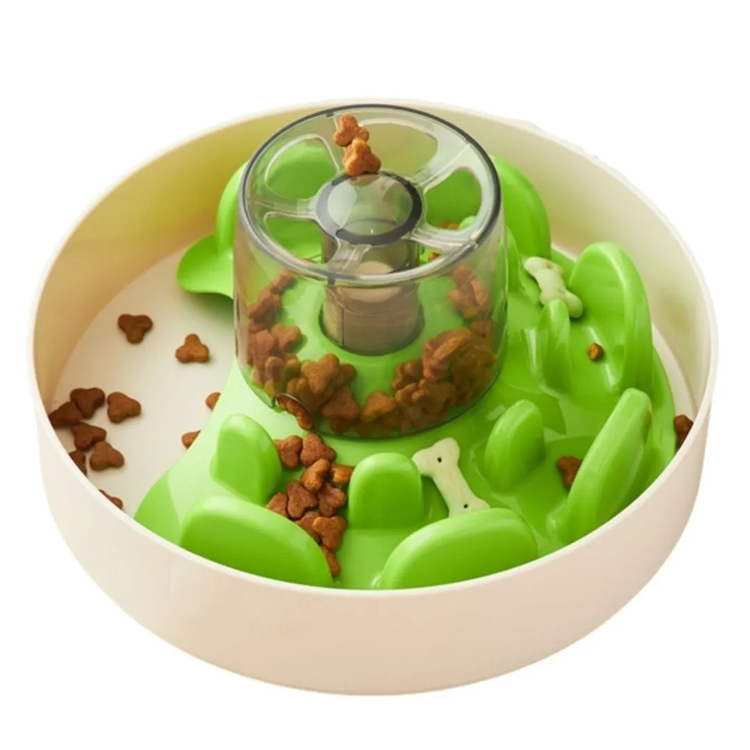 Dog Enrichment Toy SPIN UFO Maze Interactive Dog Bowl and Slow Feeder