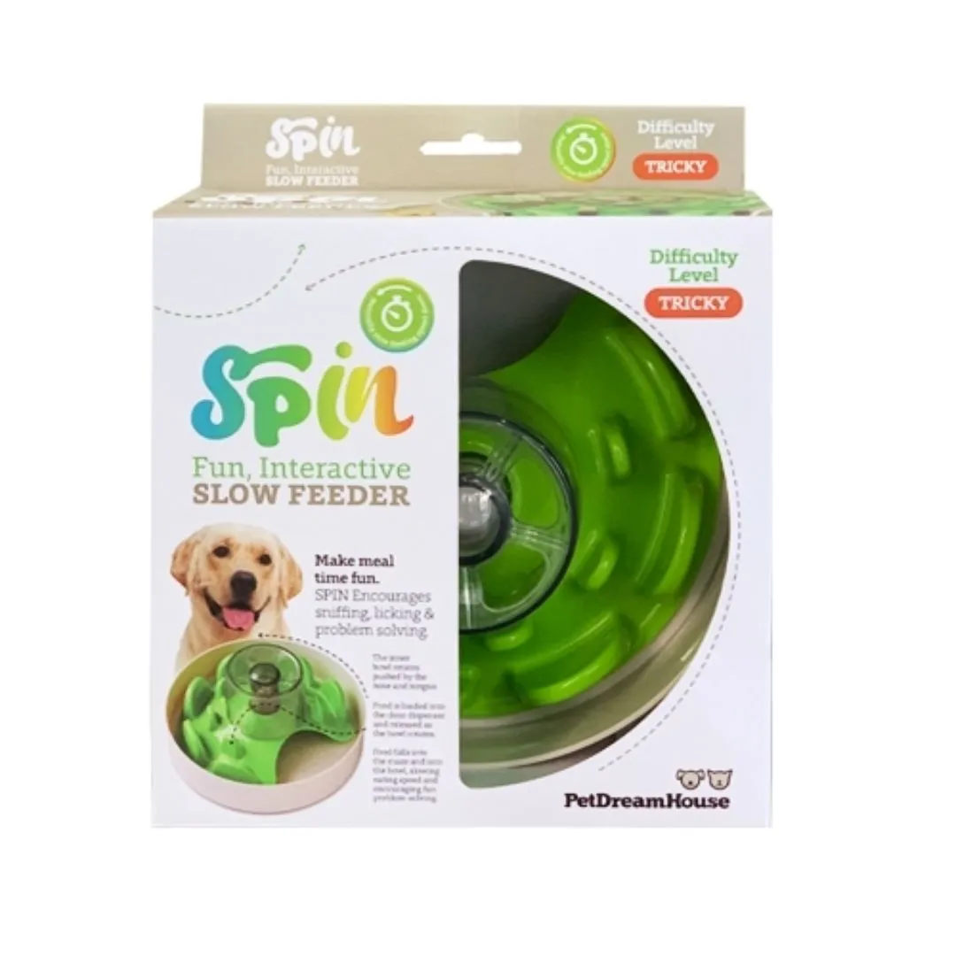 Dog Enrichment Toy SPIN UFO Maze Interactive Dog Bowl and Slow Feeder