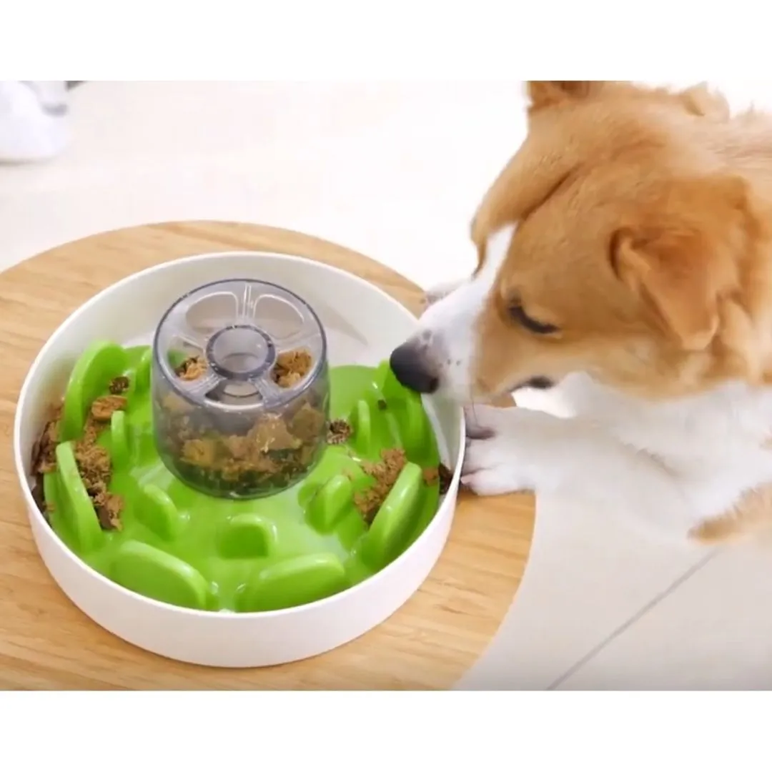 Dog Enrichment Toy SPIN UFO Maze Interactive Dog Bowl and Slow Feeder