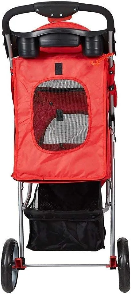 Dog Pet Jogger Stroller Folding Travel Carrier Cart for Small Cat Puppy, 3 Wheels