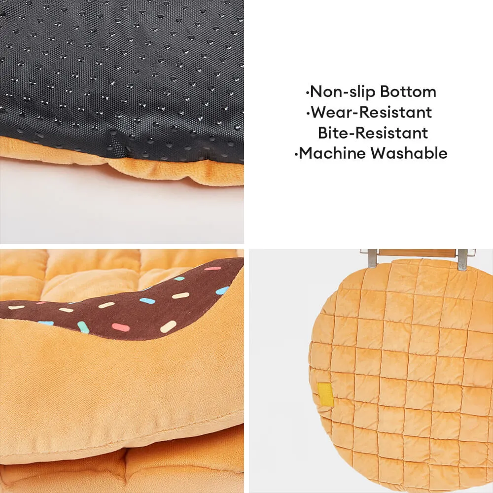 Donut Shaped Multi-Purpose Washable Dog & Cat Bed with Squeaky Pillow