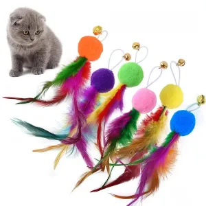 Feathers Cat Wand Toy: Pole & Attachments