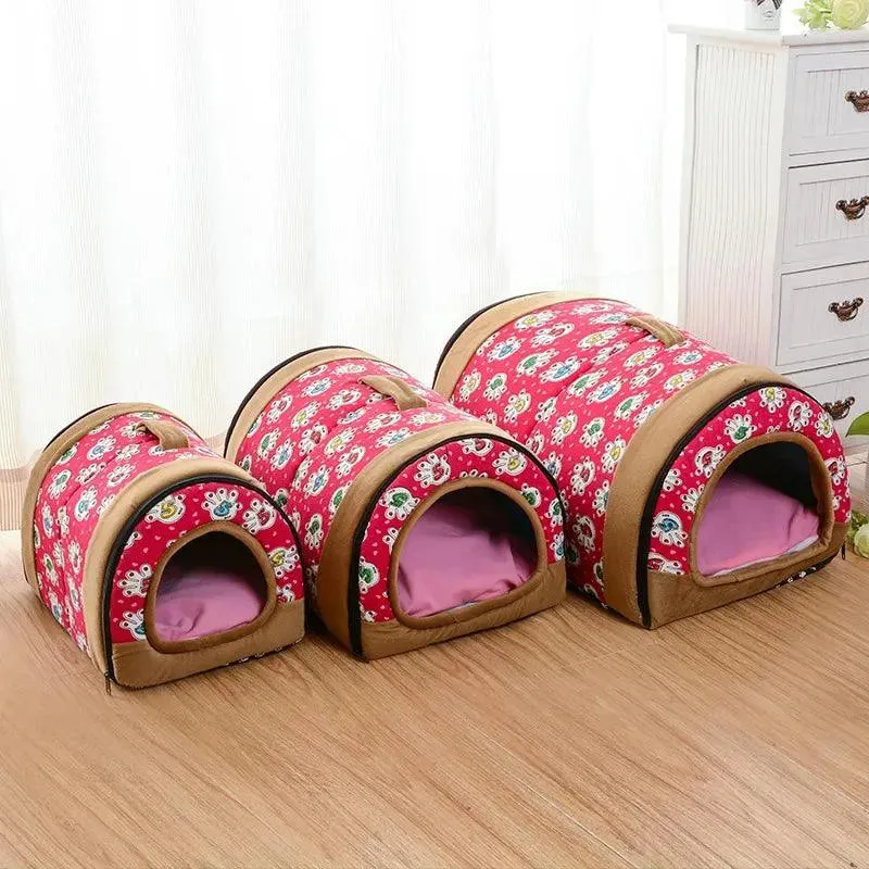 Foldable Cozy Pet House with Mat