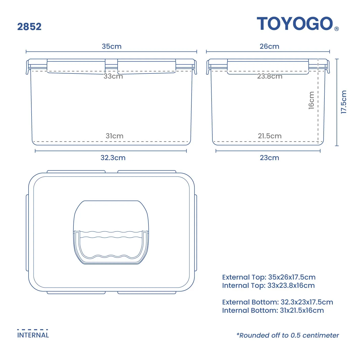 FRESH & TIGHT HANDY CONTAINER RT2 (2852)