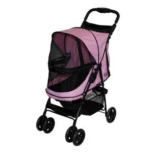 Happy Trails NO-ZIP Pet Stroller in Pink