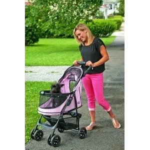 Happy Trails NO-ZIP Pet Stroller in Pink