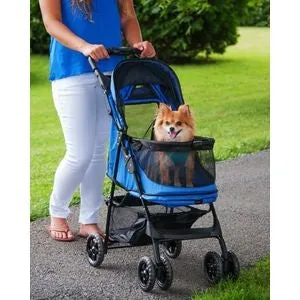 Happy Trails NO-ZIP Pet Stroller in Sapphire