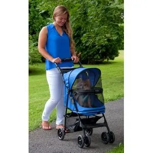 Happy Trails NO-ZIP Pet Stroller in Sapphire