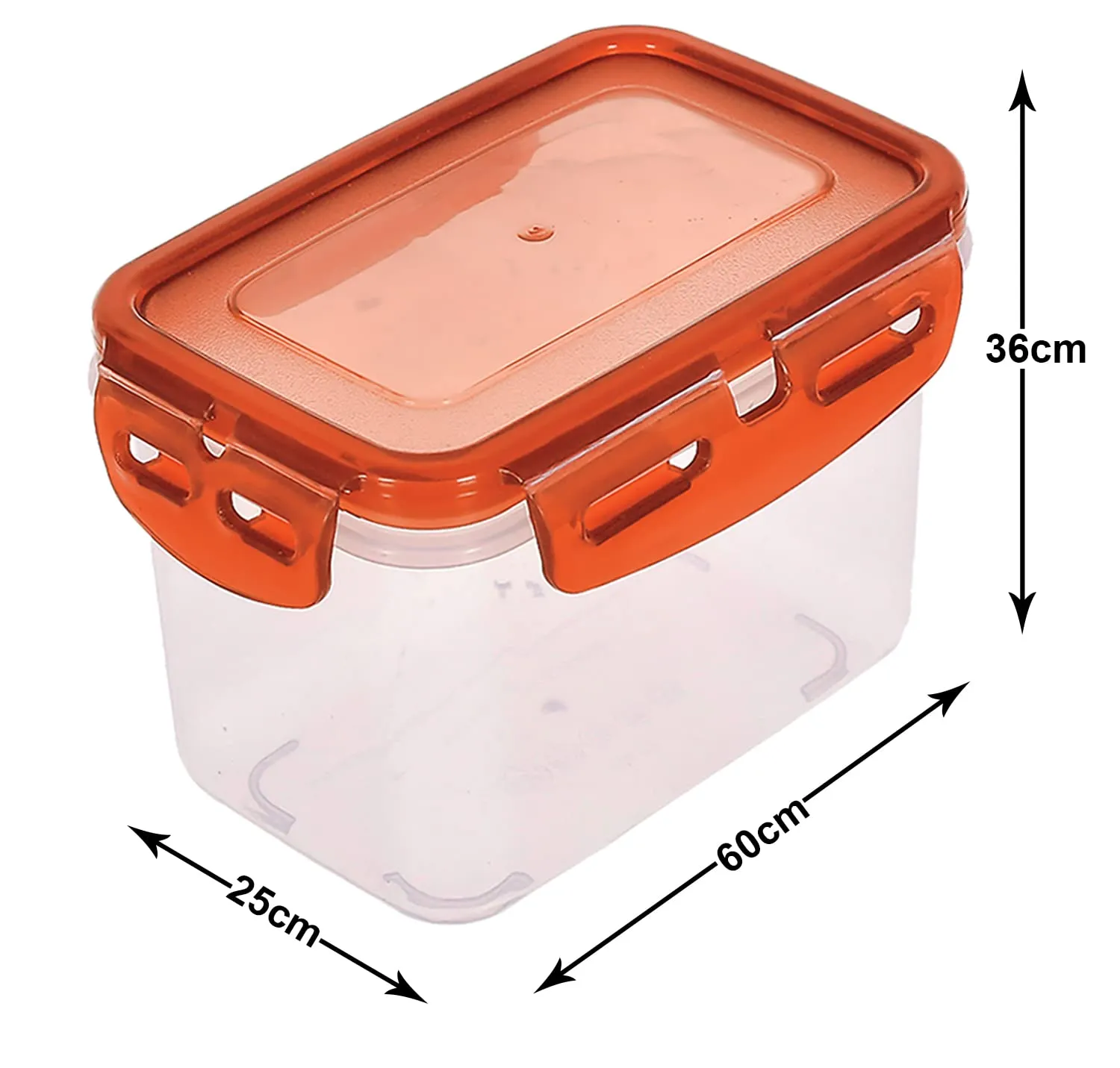 Heart Home Multiuses BPA Free Leak Proof, Dishwasher/Freezer Safe Plastic Storage Container With Airtight Lock Lid, 600ml (Brown)-46HH0532