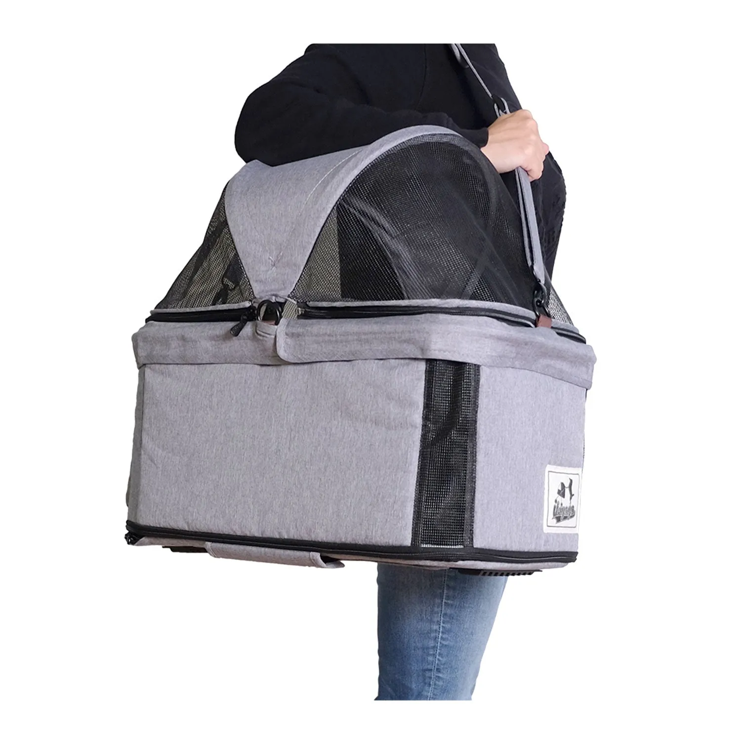 Ibiyaya Travois Tri-fold Pet Travel Stroller System Nimbus Grey